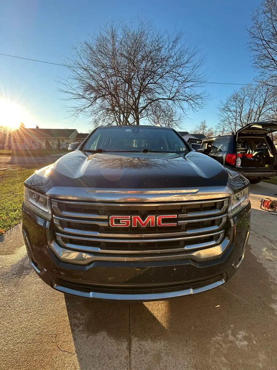 Black GMC Acadia front with a fresh shine