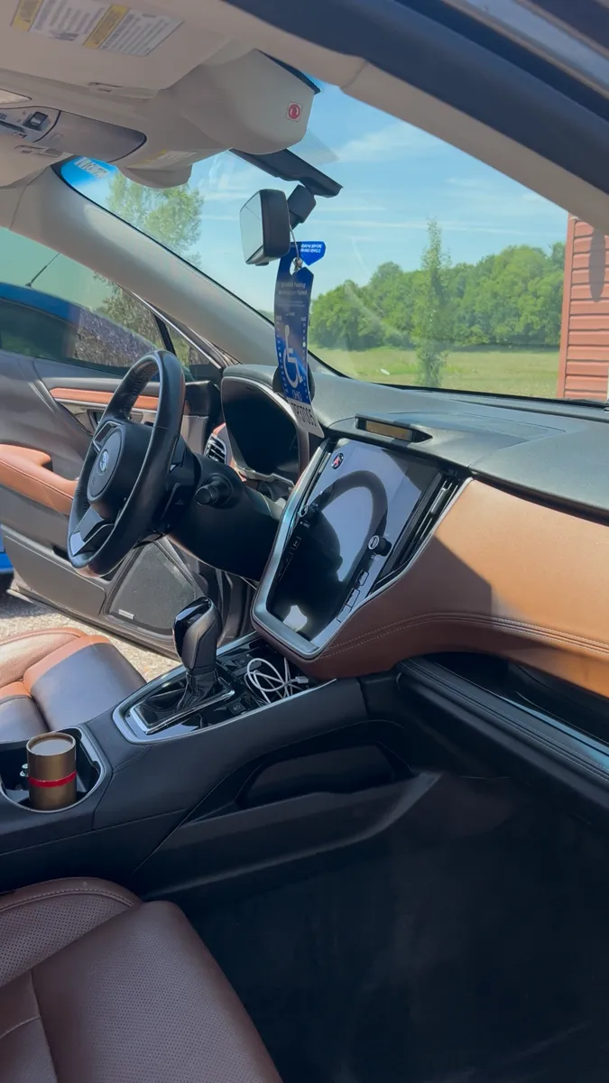 Brown leather front interior after detailing
