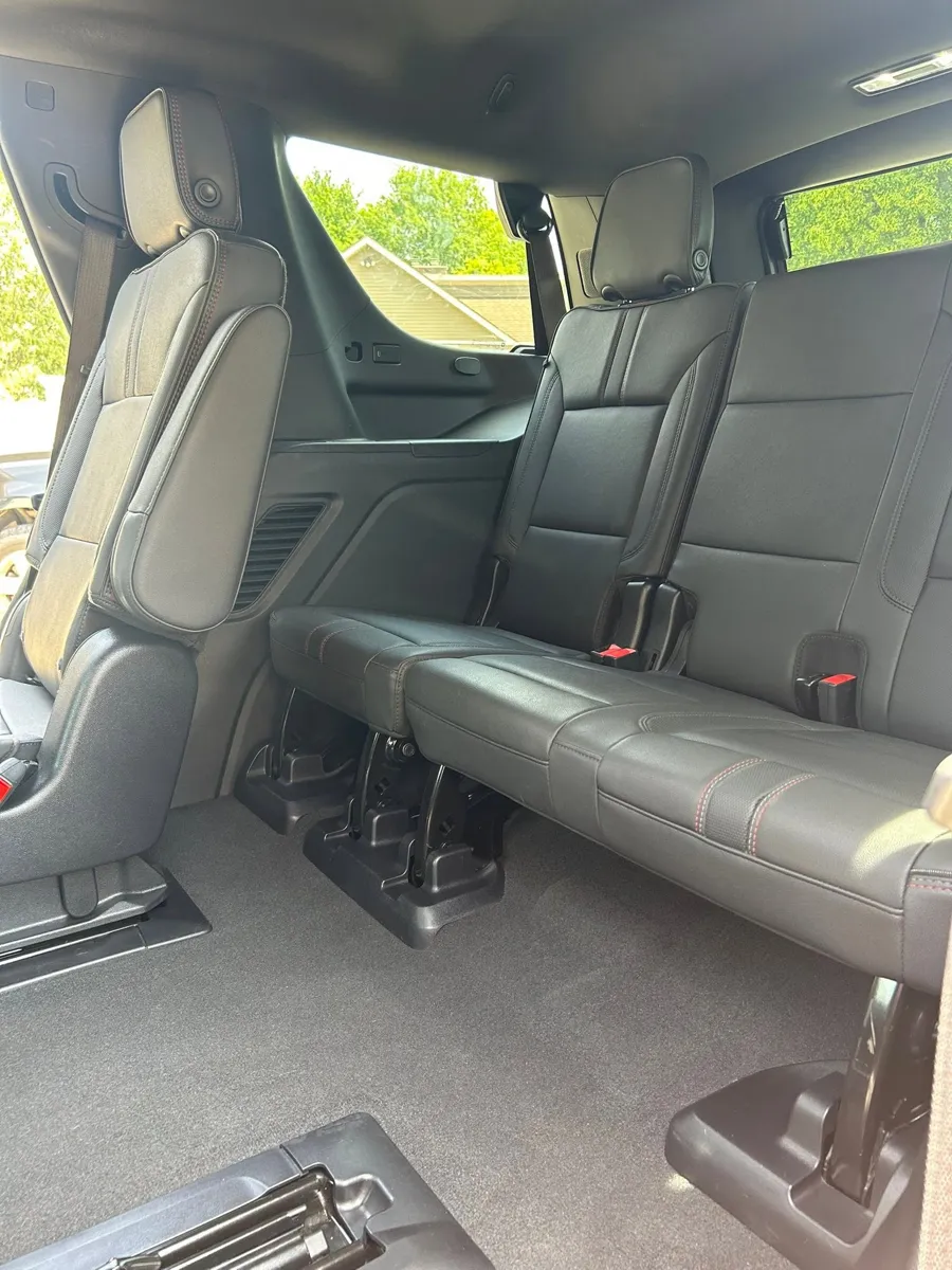 Gray leather third row after detailing