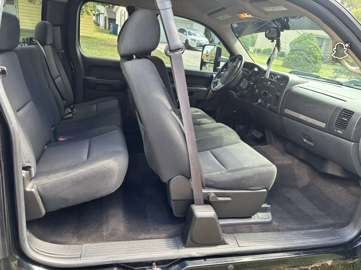 Chevy Silverado rear seat after an interior detail